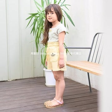 Japanese children's clothing Ly# mine floral top 100-150cm girls summer TOPS