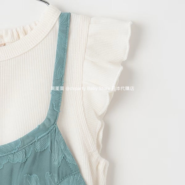 Japanese children's clothing pe#main top and suspender skirt set 80-130cm girls summer dress tops
