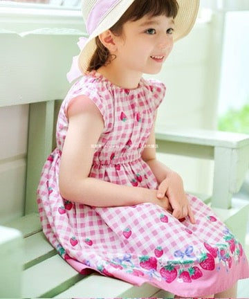 Japanese children's clothing aF#a325 small flying sleeve dress 90-160cm girls summer dresses