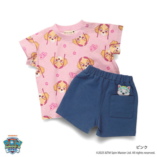 Japanese children's clothing Branches x PAW PATOROL casual two-piece suit 80cm boys/girls newborn baby summer TOPS PANTS