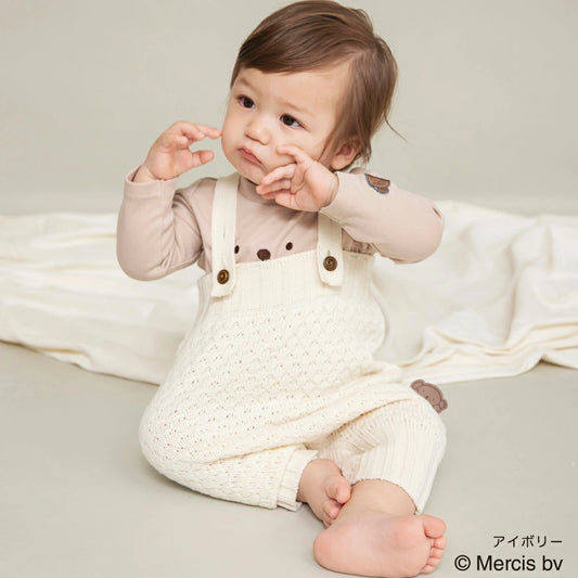 日本童裝 Branshes x miffy 針織吊帶連衣 80cm 男童款/女童款 初生嬰兒 秋季 Jumpsuit