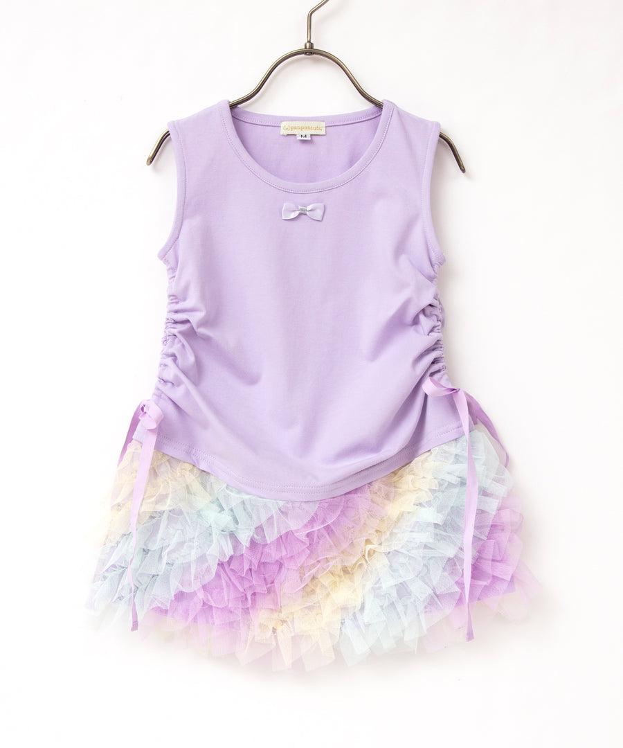 Japanese children's clothing panpantutu vest patchwork yarn tutu dress 80-140cm girls summer dresses