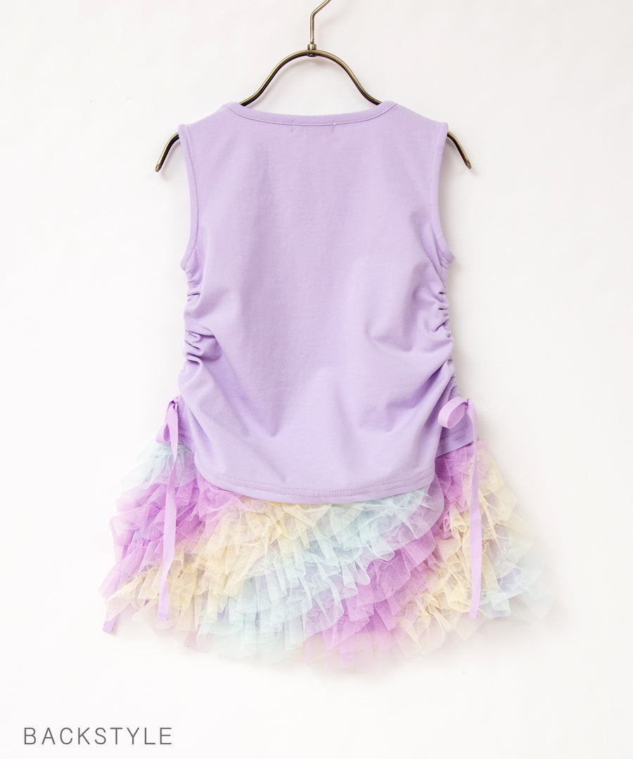 Japanese children's clothing panpantutu vest patchwork yarn tutu dress 80-140cm girls summer dresses