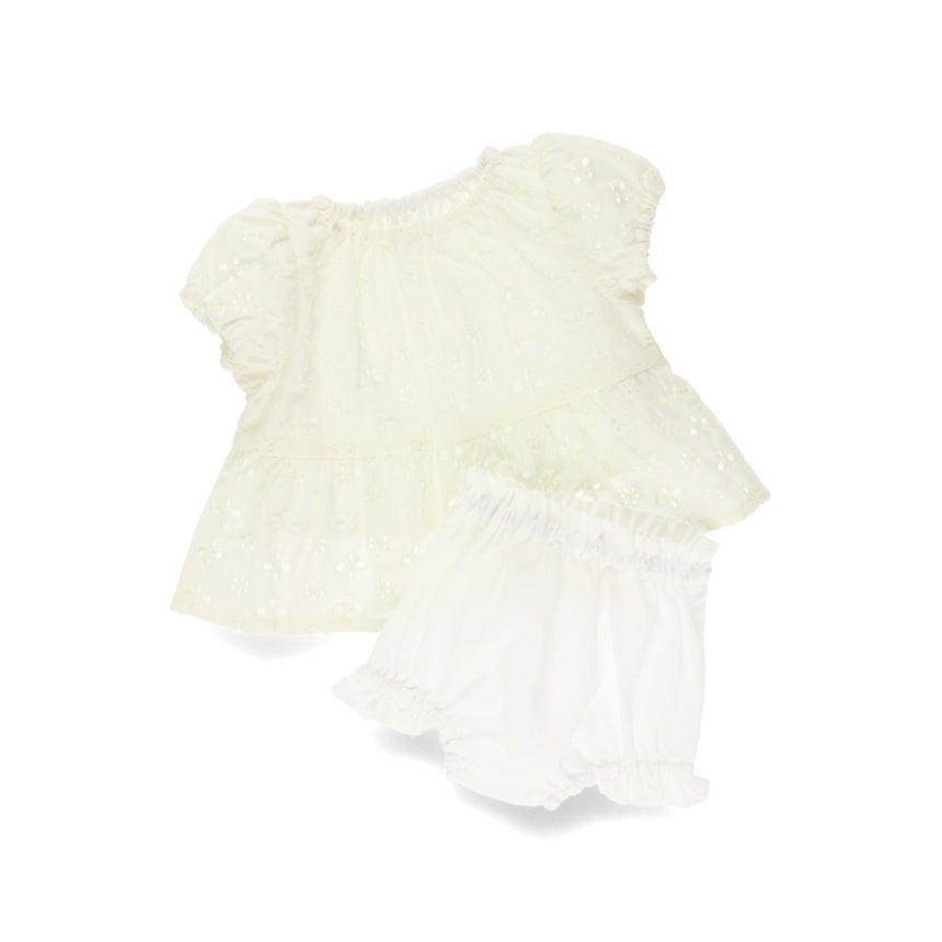 Japanese children's clothing Branches lace top and shorts set 70-80cm girls' newborn baby summer TOPS PANTS