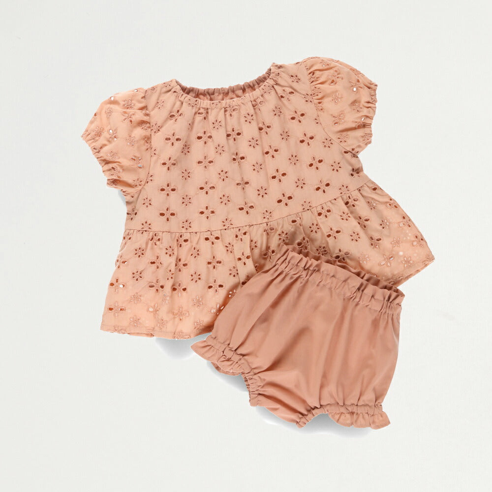 Japanese children's clothing Branches lace top and shorts set 70-80cm girls' newborn baby summer TOPS PANTS