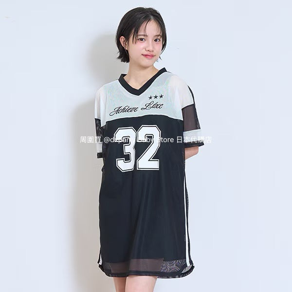 Lovetoxic Japanese Kids Clothing: Cool-Contact Sporty Mesh Dress (140-170cm) for Girls (Summer Dress)
