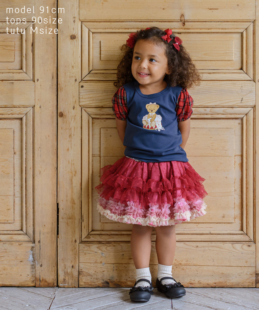 Japanese children's clothing panpantutu ballet bear puff sleeve top 80-140cm girls summer TOPS