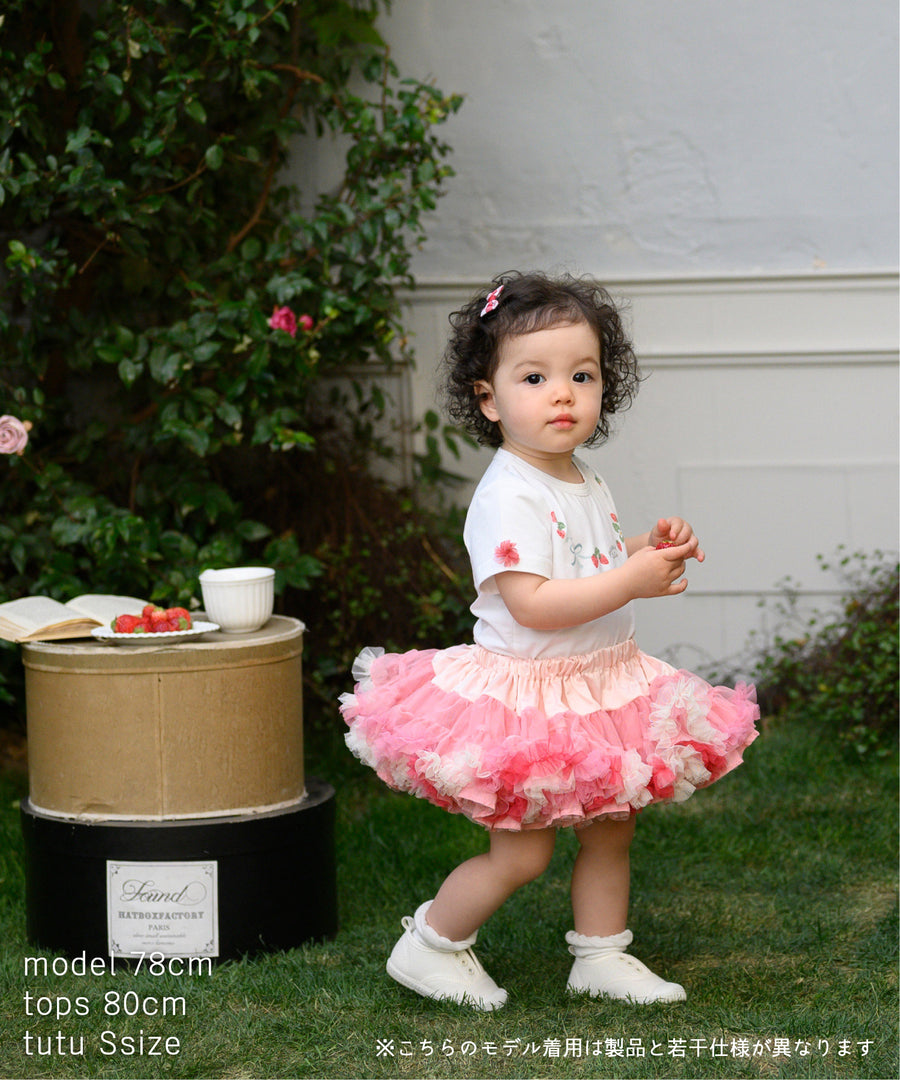 Japanese children's clothing panpantutu strawberry necklace top 80-150cm girls summer TOPS