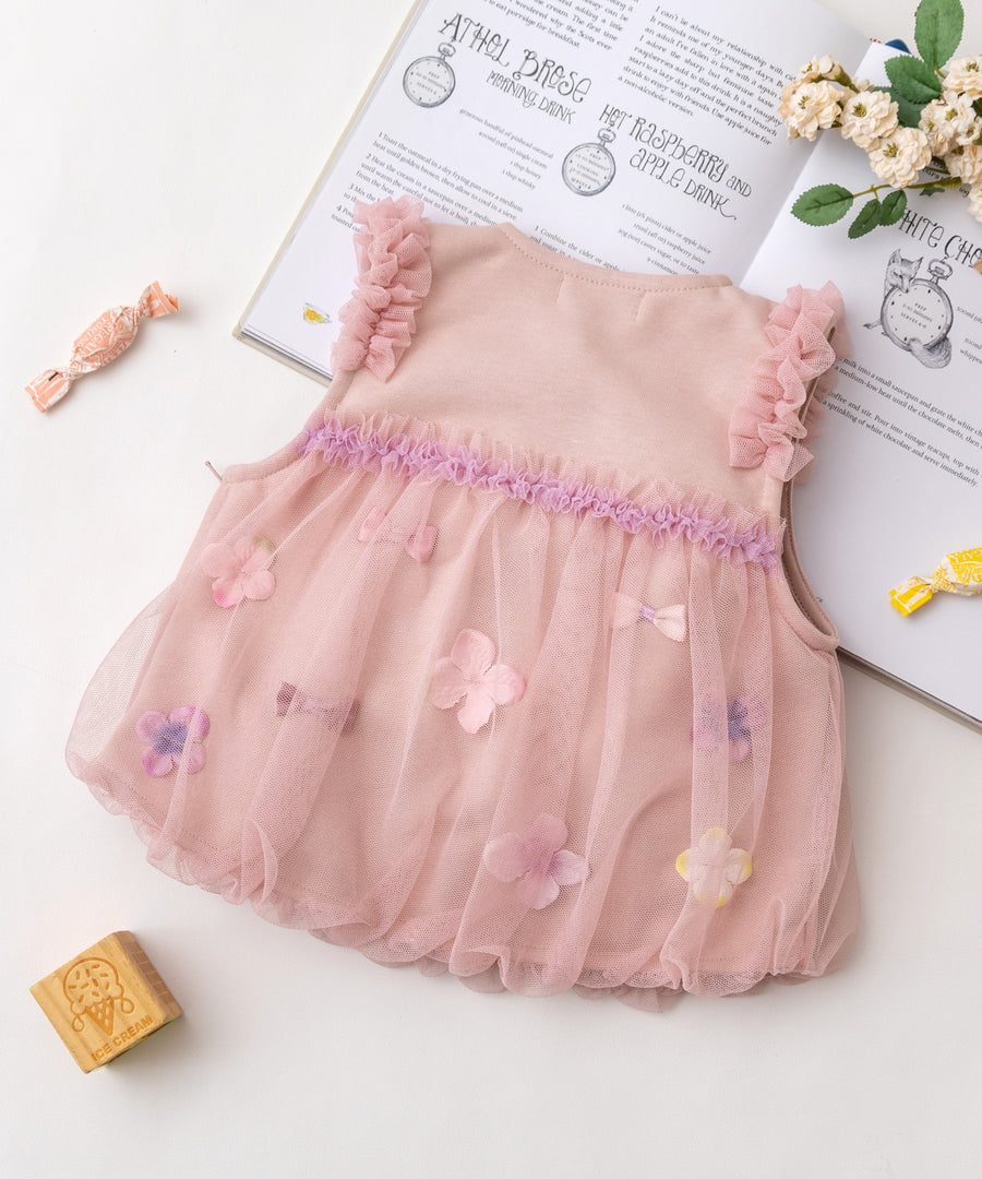 Japanese children's clothing panpantutu floral chiffon bubble vest 70-100cm girls newborn baby summer TOPS