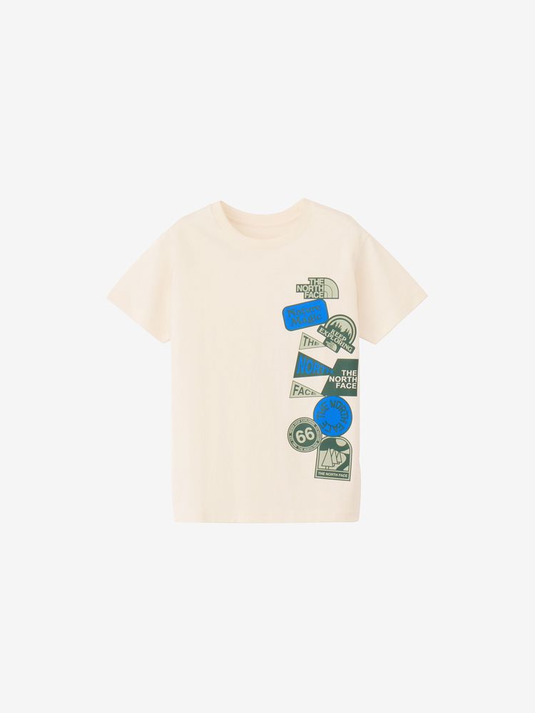 Japanese children's clothing TNF organic cotton luminous pattern top 130-160cm boys/girls summer TOPS