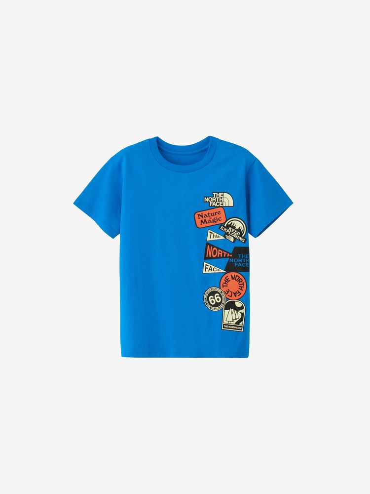 Japanese children's clothing TNF organic cotton luminous pattern top 130-160cm boys/girls summer TOPS