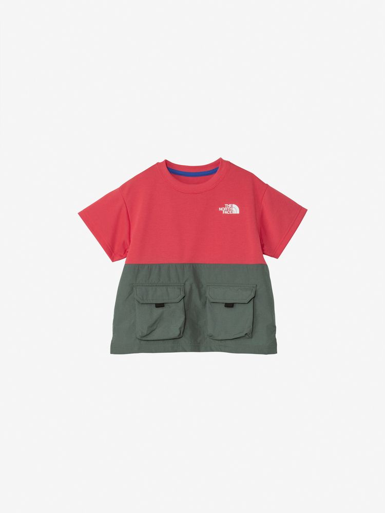 Japanese children's clothing TNF anti-static care workwear pocket top 100-120cm boys/girls summer TOPS