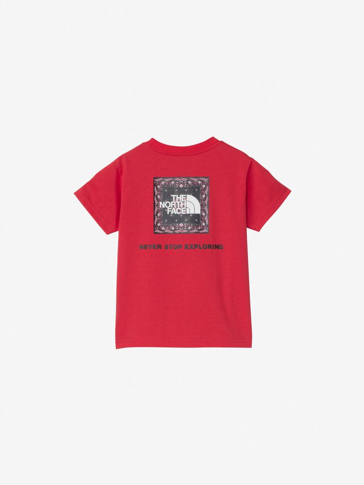 Japanese children's clothing TNF UV protection parent-child square scarf logo print top 100-120cm boys/girls summer TOPS