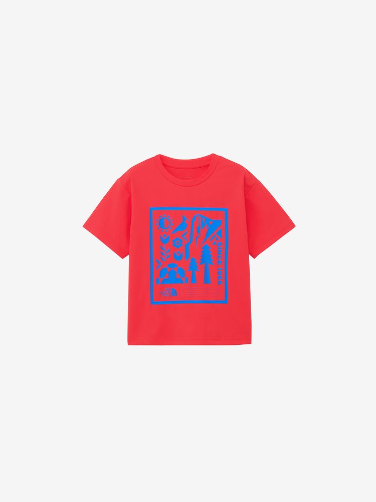 Japanese children's clothing TNF anti-UV sweat-absorbing quick-drying static care print top 130-160cm boys/girls summer TOPS