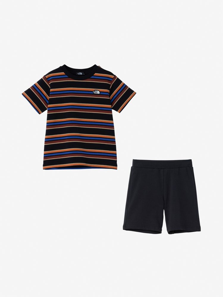Japanese TNF UV-blocking, quick-drying sportswear for boys and girls (2-piece set, 100-120cm) (Summer TOPS PANTS)