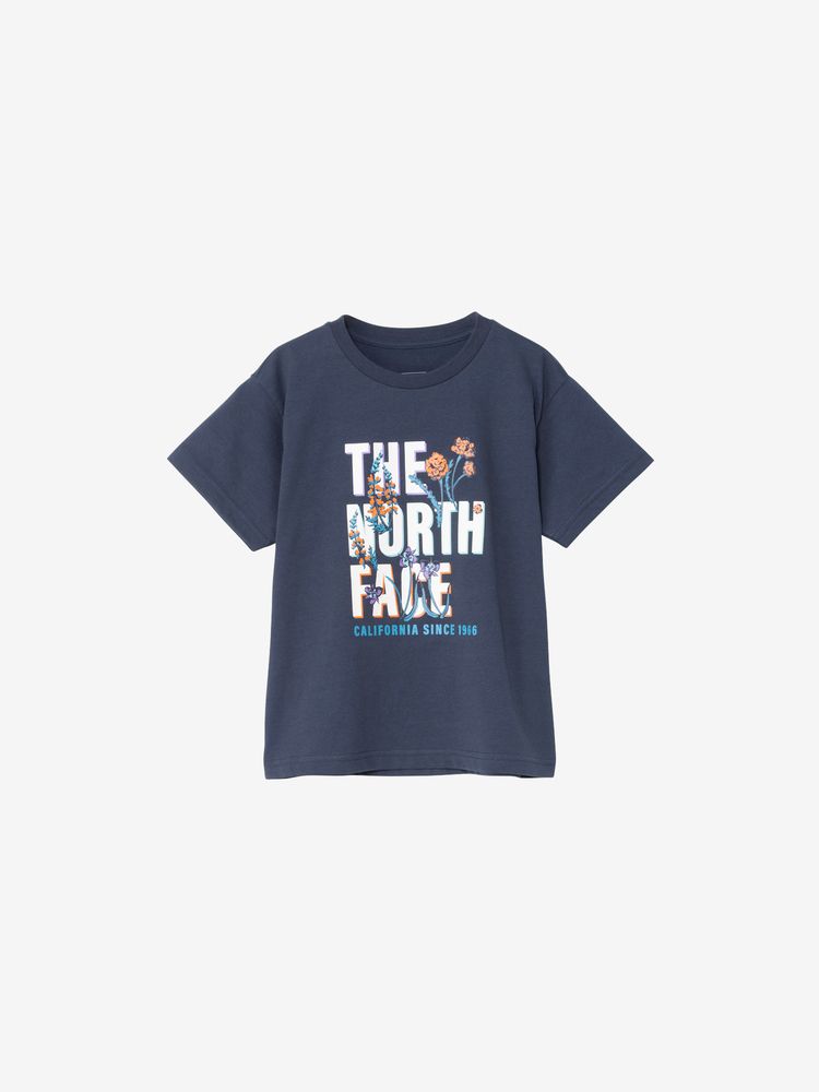 Japanese TNF UV Protection Floral Logo Tops (100-120cm) for Boys and Girls Summer