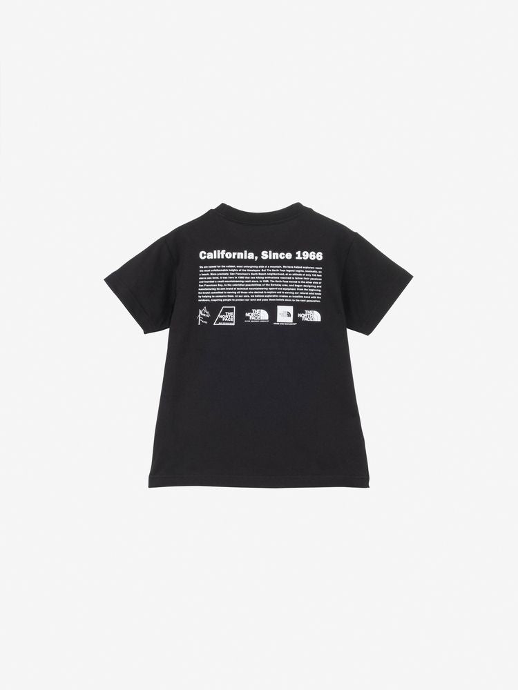 Japanese TNF UV Protection Parent-Child Historical Logo Print Tops (100-120cm) for Boys/Girls Summer