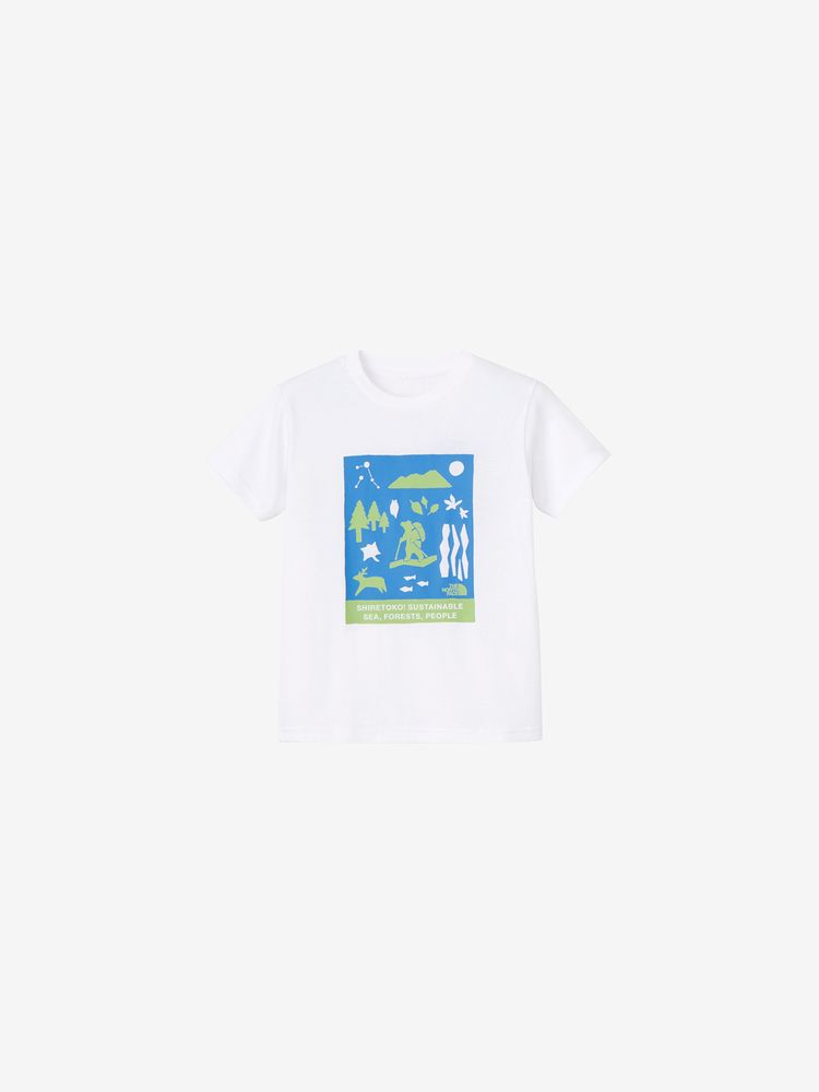 Japanese children's clothing TNF UV protection Hokkaido Shari Town printed top 130-160cm boys/girls summer TOPS