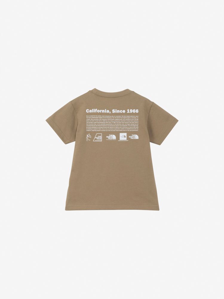 Japanese TNF UV Protection Parent-Child Historical Logo Print Tops (100-120cm) for Boys/Girls Summer
