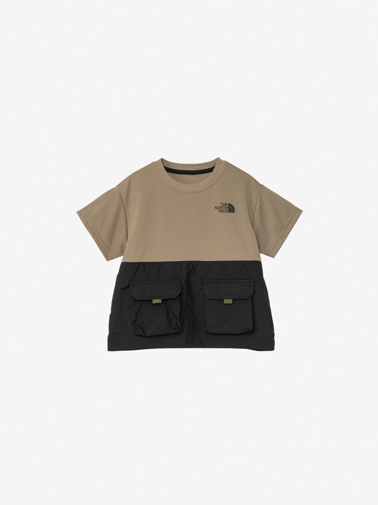 Japanese children's clothing TNF anti-static care workwear pocket top 100-120cm boys/girls summer TOPS