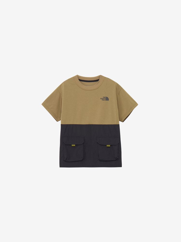 Japanese children's clothing TNF anti-static care workwear pocket top 130-160cm boys/girls summer TOPS