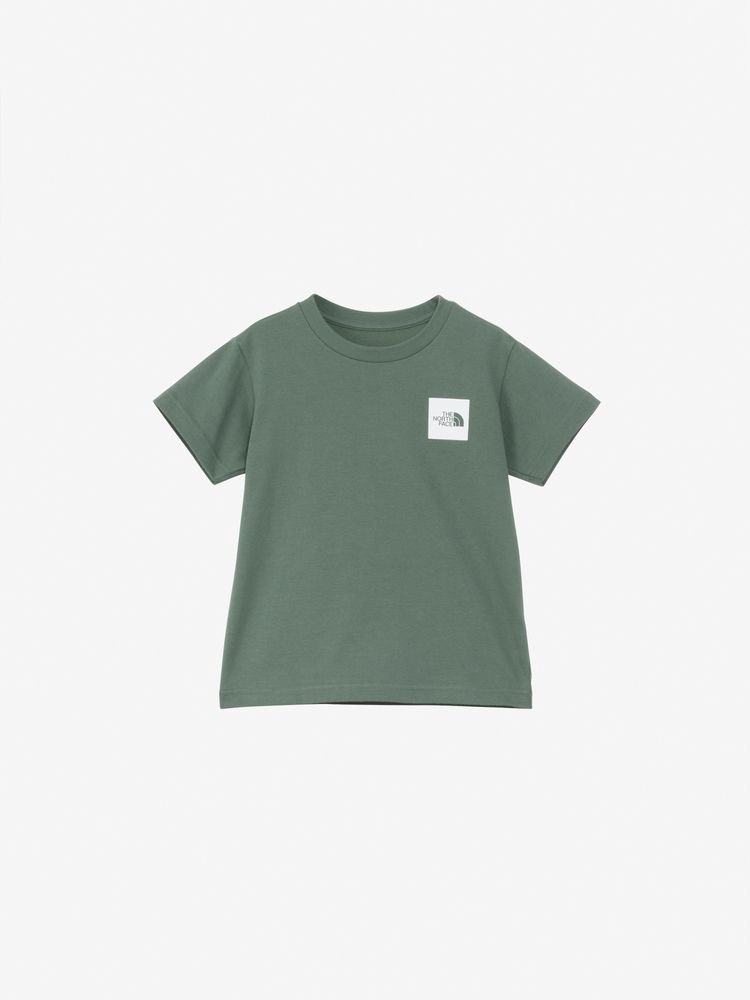 Japanese children's TNF UV protection organic cotton small square logo top 100-120cm boys/girls summer TOPS