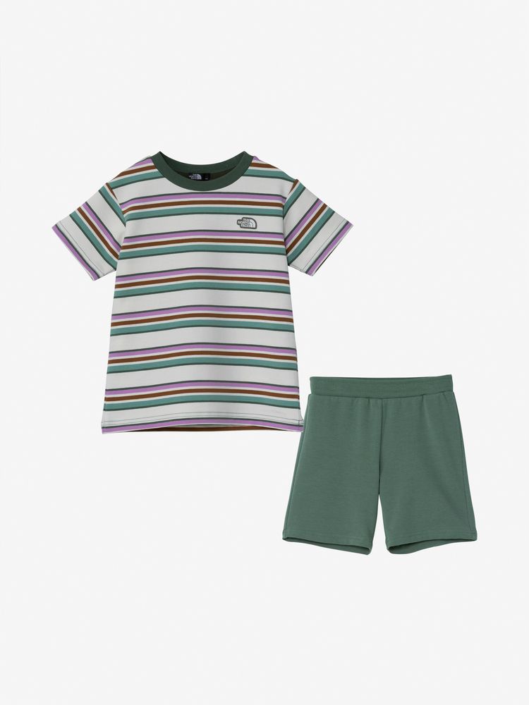 Japanese TNF UV-blocking, quick-drying sportswear for boys and girls (2-piece set, 100-120cm) (Summer TOPS PANTS)