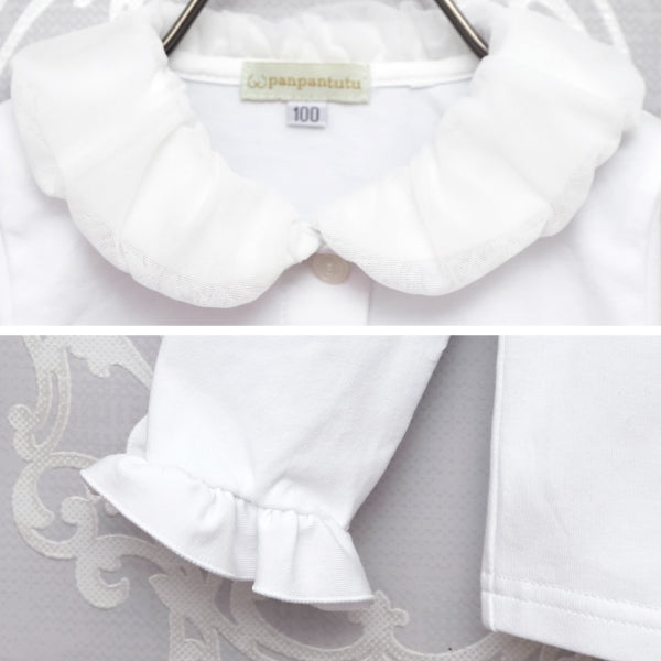 Japanese children's clothing panpantutu bubble collar shirt 90-150cm girls summer TOPS interview / banquet / performance