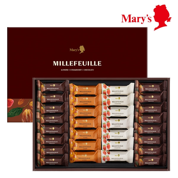 日本直送 Mary's Chocolate 朱古力千層酥禮盒(杏仁/朱古力/士多啤梨)5/10/15/20/30枚入 中秋節/萬聖節 限定手信