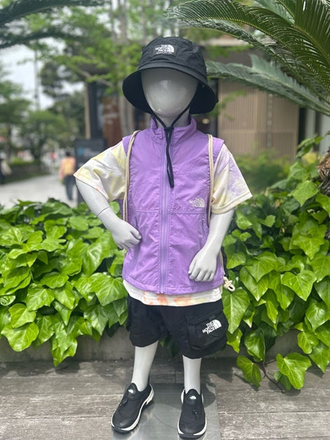 Japanese children's clothing TNF waterproof series zipper vest jacket 100-120cm boys'/girls' summer outerwear