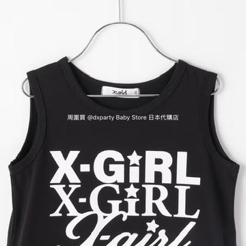 Japanese X-girl Stages Mesh Top and Dress Set (110-140cm) for Girls Summer