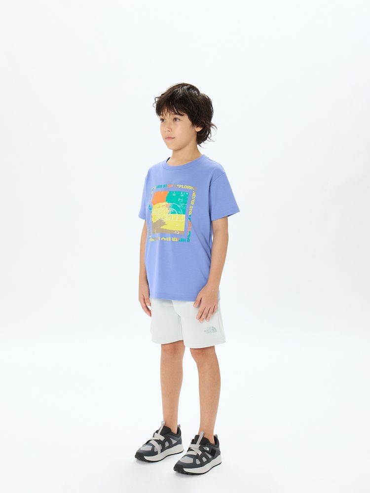 Japanese children's clothing TNF anti-UV sweat-wicking quick-drying colorful logo top 130-160cm boys/girls summer TOPS