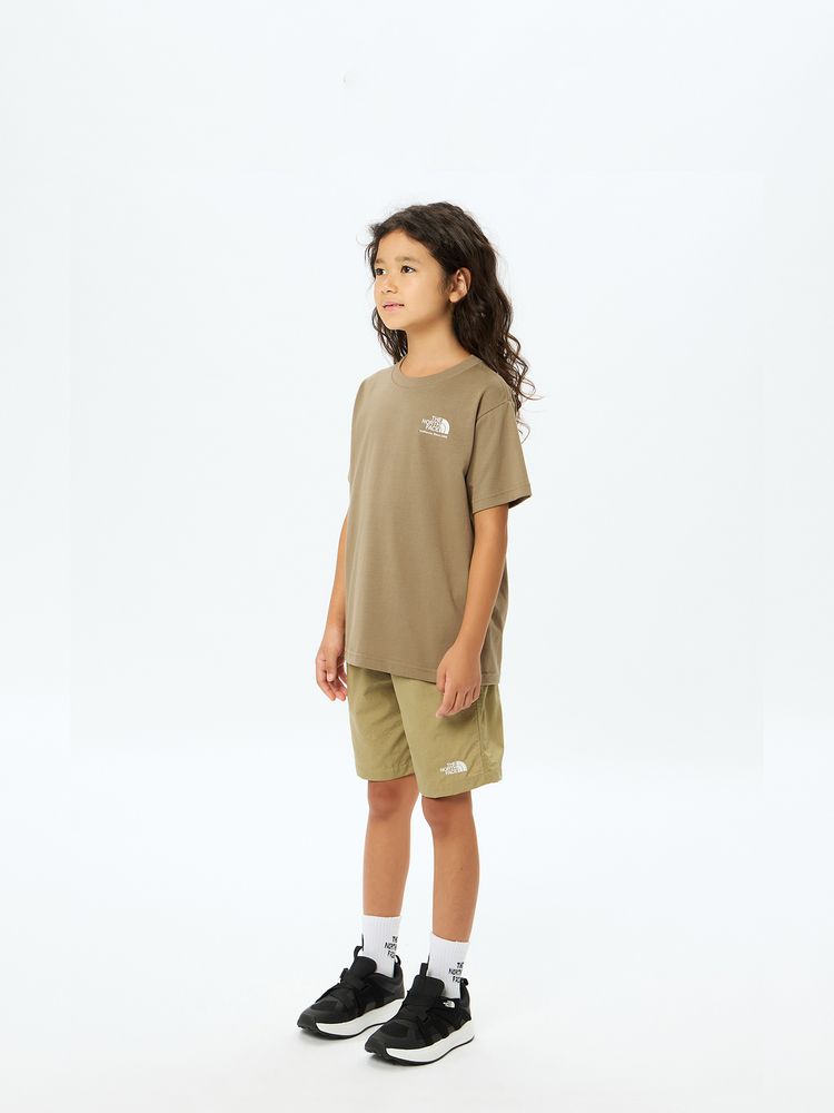 Japanese children's clothing TNF UV protection parent-child wear historical logo print top 130-160cm boys/girls summer TOPS