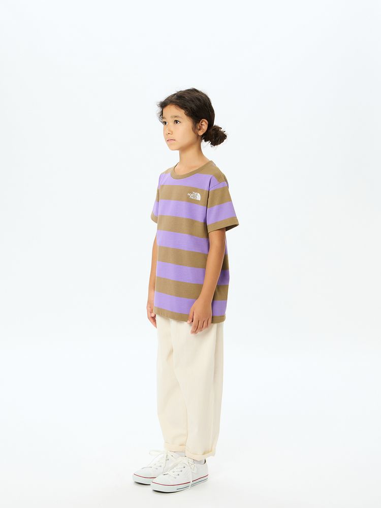 Japanese children's clothing TNF anti-fouling series UV protection striped top 130-160cm boys/girls summer TOPS