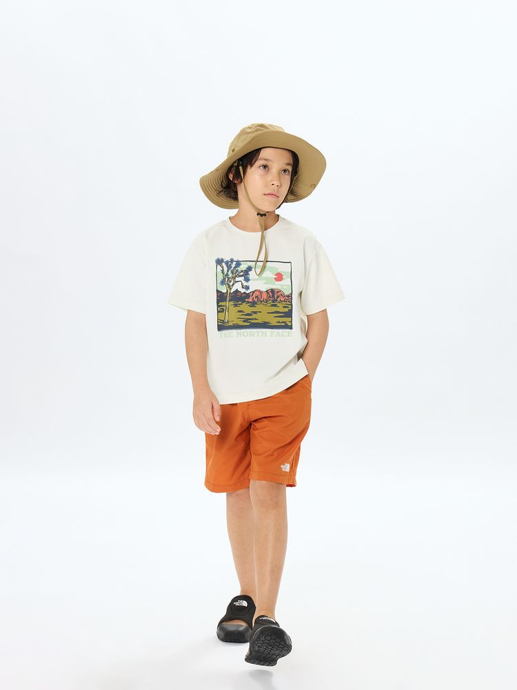 Japanese children's clothing TNF anti-UV sweat-absorbing quick-drying static care print top 130-160cm boys/girls summer TOPS