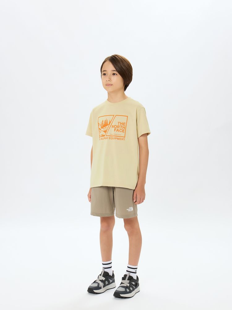 Japanese children's clothing TNF anti-UV sweat-wicking quick-drying Yamamori print top 130-160cm boys/girls summer TOPS