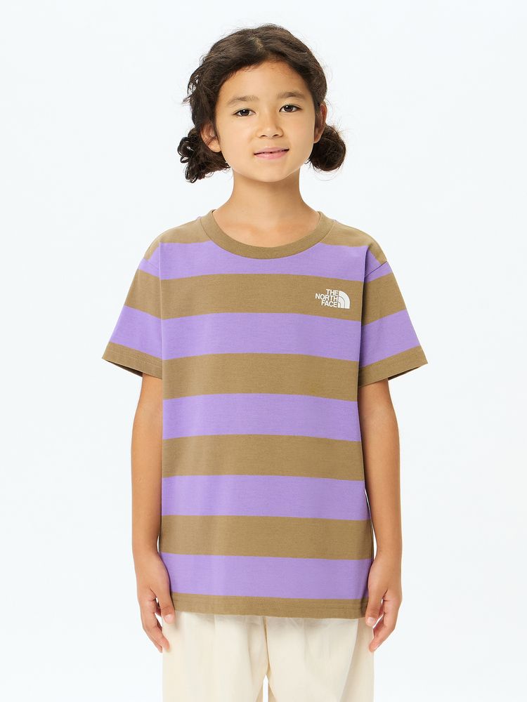 Japanese children's clothing TNF anti-fouling series UV protection striped top 130-160cm boys/girls summer TOPS