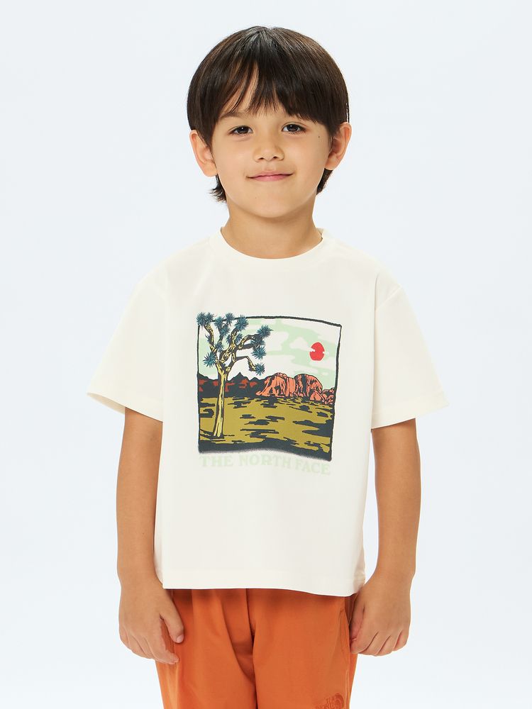 Japanese children's clothing TNF anti-UV sweat-absorbing quick-drying static care print top 100-120cm boys/girls summer TOPS