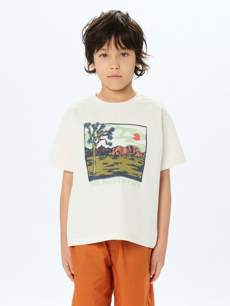Japanese children's clothing TNF anti-UV sweat-absorbing quick-drying static care print top 130-160cm boys/girls summer TOPS