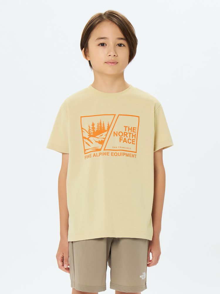 Japanese children's clothing TNF anti-UV sweat-wicking quick-drying Yamamori print top 130-160cm boys/girls summer TOPS