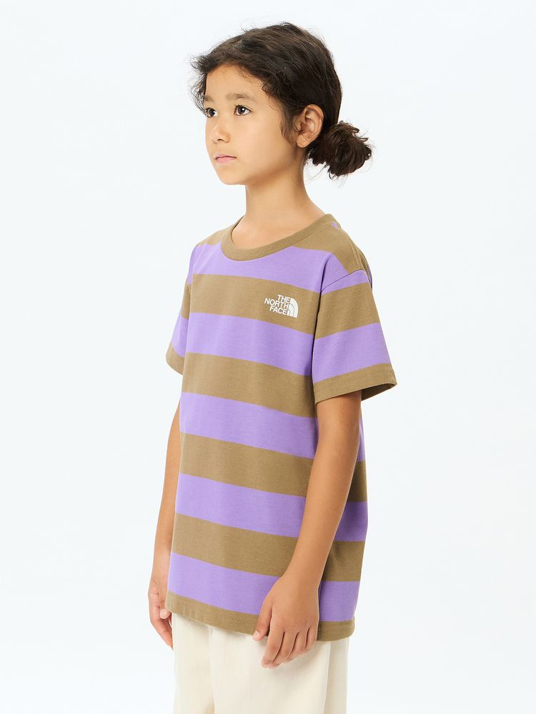 Japanese children's clothing TNF anti-fouling series UV protection striped top 130-160cm boys/girls summer TOPS