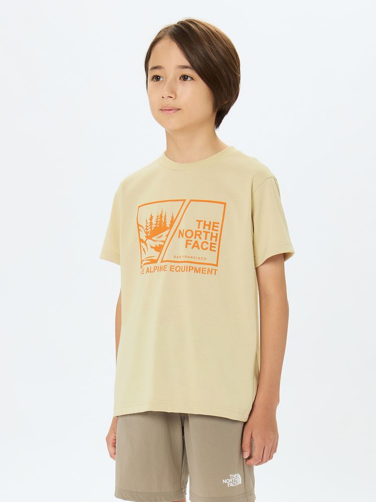 Japanese children's clothing TNF anti-UV sweat-wicking quick-drying Yamamori print top 130-160cm boys/girls summer TOPS
