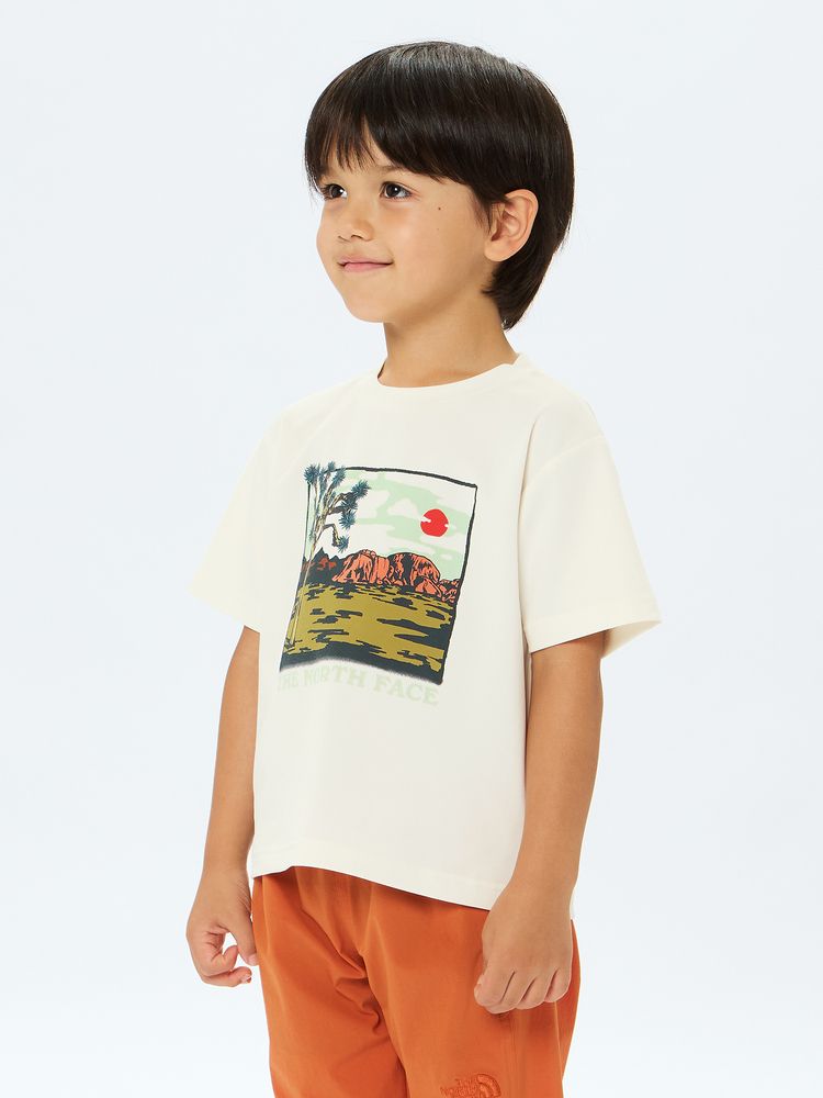 Japanese children's clothing TNF anti-UV sweat-absorbing quick-drying static care print top 100-120cm boys/girls summer TOPS