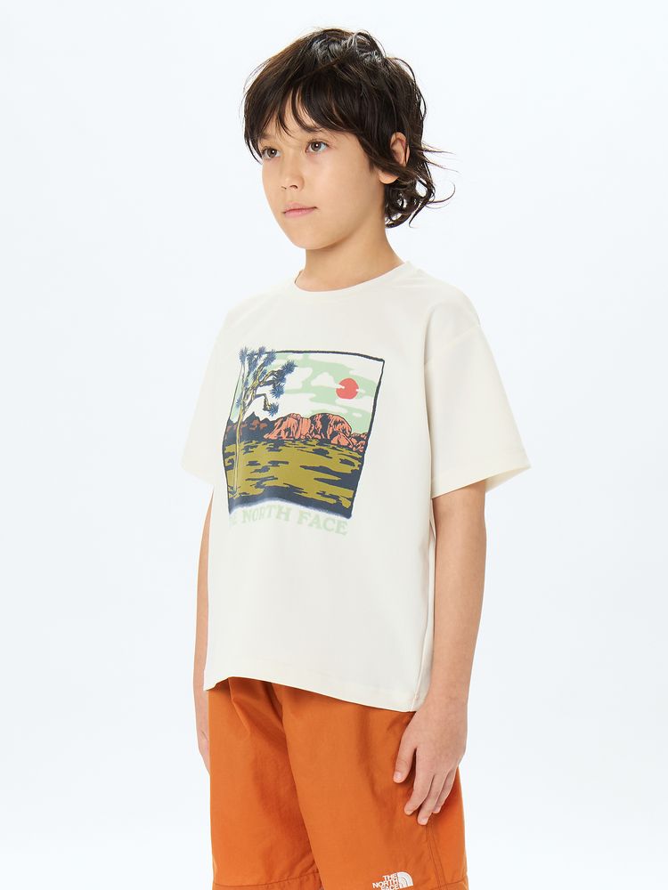 Japanese children's clothing TNF anti-UV sweat-absorbing quick-drying static care print top 130-160cm boys/girls summer TOPS