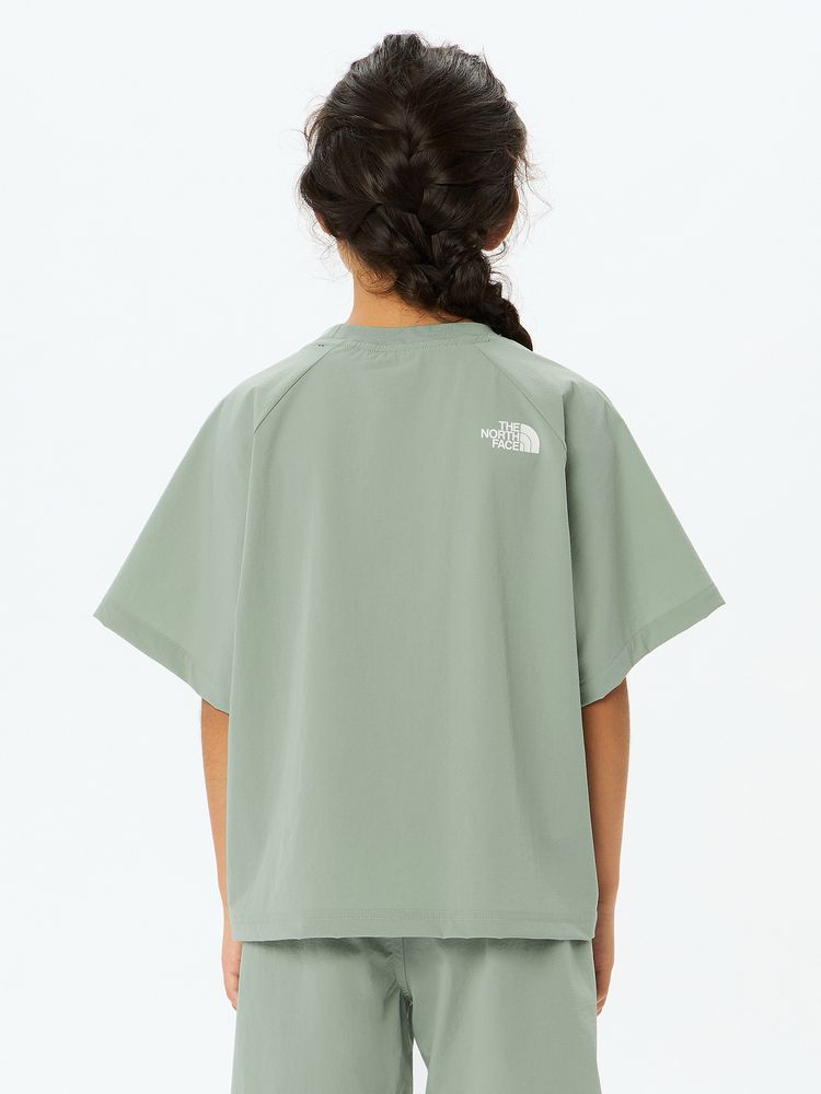 Japanese children's clothing TNF waterproof series high-stretch static care fine logo print top 130-160cm boys/girls summer TOPS