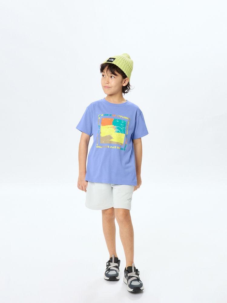 Japanese children's clothing TNF anti-UV sweat-wicking quick-drying colorful logo top 130-160cm boys/girls summer TOPS