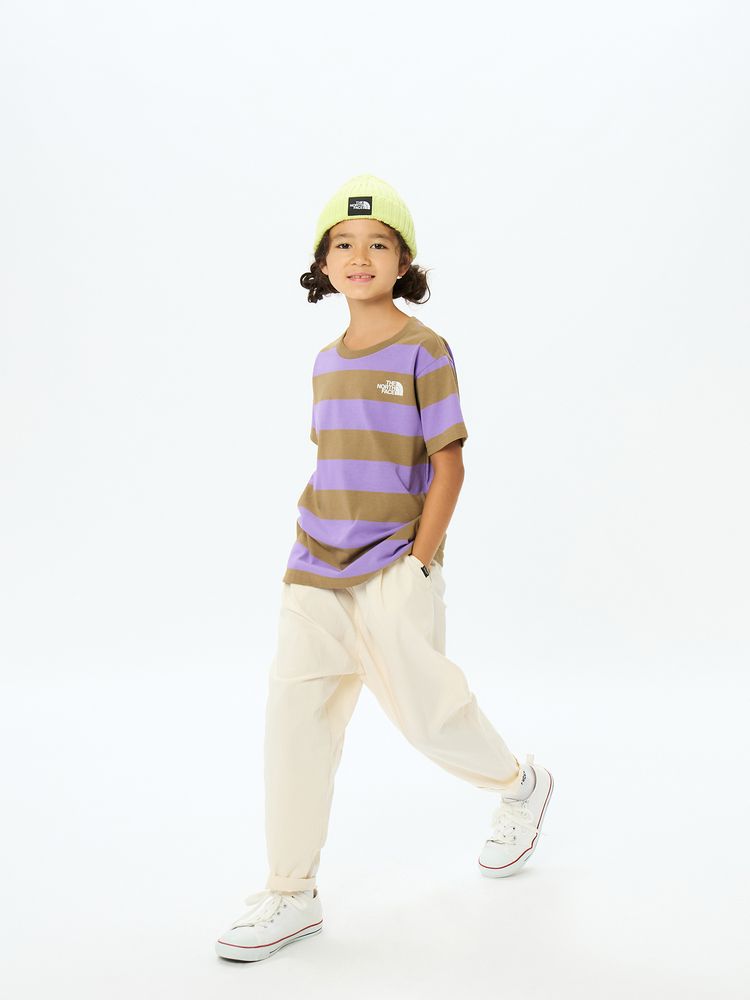 Japanese children's clothing TNF anti-fouling series UV protection striped top 130-160cm boys/girls summer TOPS