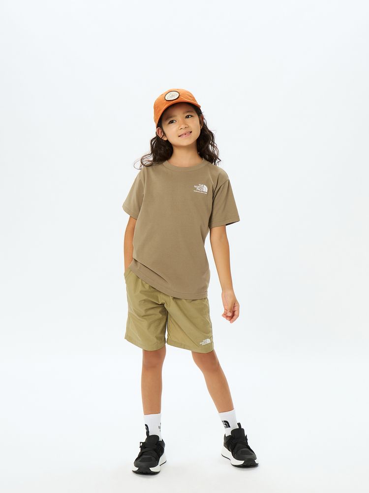 Japanese children's clothing TNF UV protection parent-child wear historical logo print top 130-160cm boys/girls summer TOPS