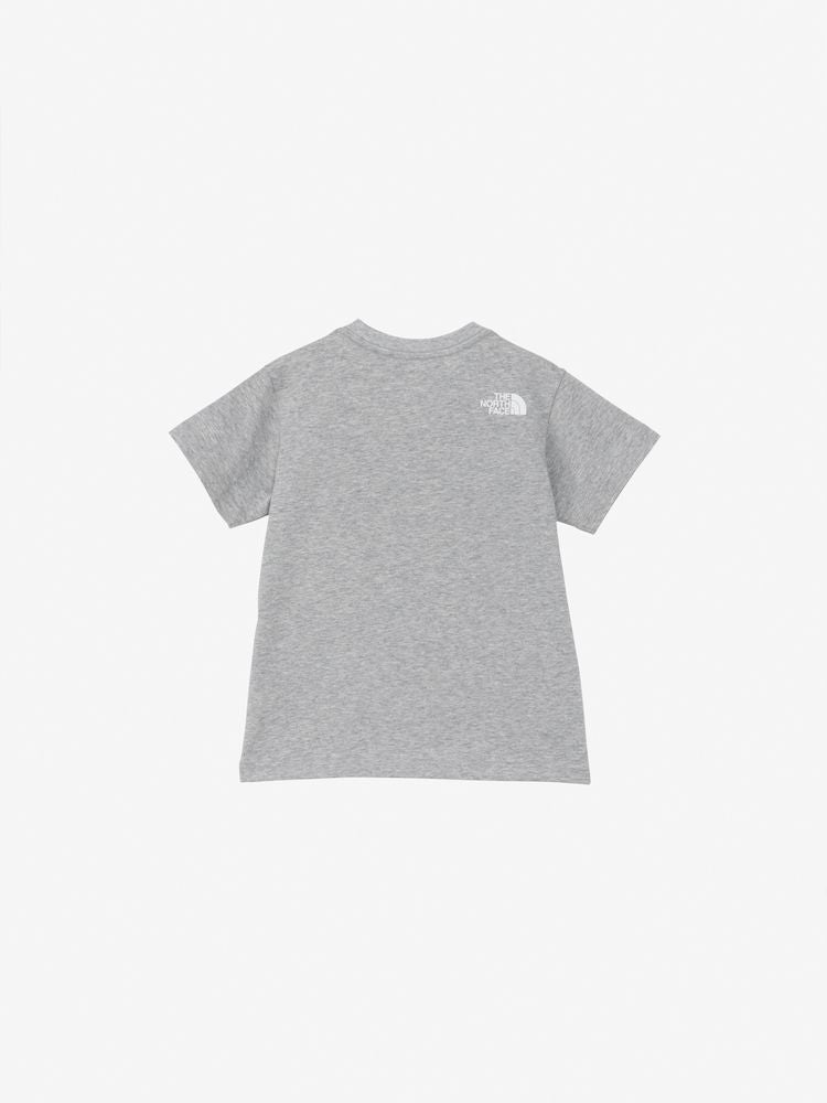 Japanese children's TNF UV protection organic cotton small square logo top 100-120cm boys/girls summer TOPS