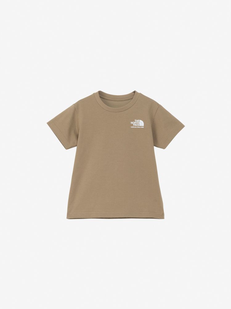 Japanese TNF UV Protection Parent-Child Historical Logo Print Tops (100-120cm) for Boys/Girls Summer